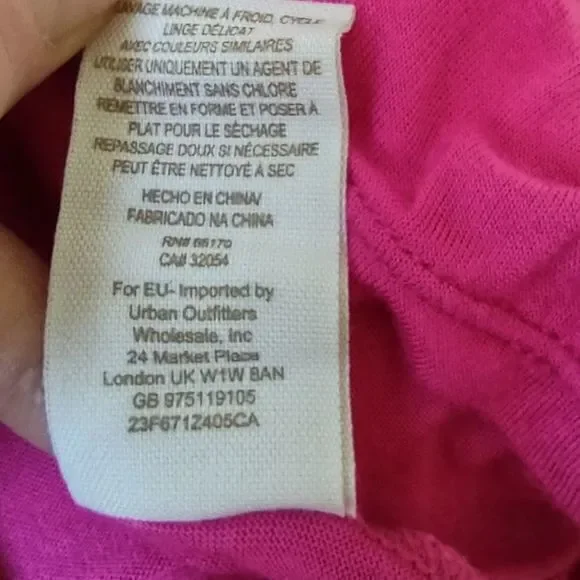 Free People Bright Pink Double Mini Dress with Detachable Lace Outer Dress No Sz - Picture 11 of 11